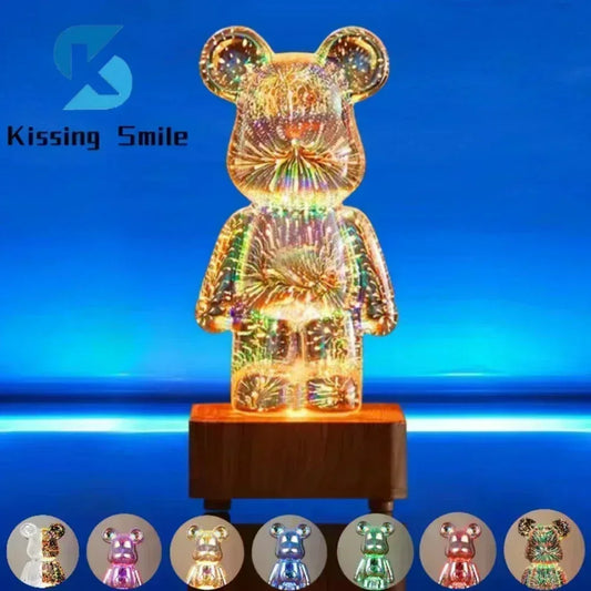 LED 3D Bear Firework Night Light