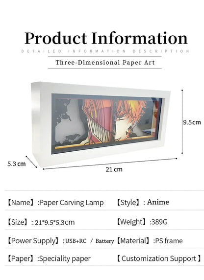 Anime 3D Shadow Lamp Manga Laser Carving